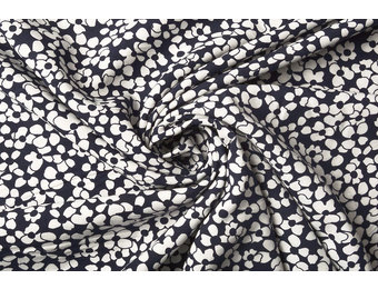 Poplin Viscose Ranuncolo Navy Blue