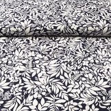 Poplin Viscose Listy Marine Blauw