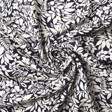 Poplin Viscose Listy Marine Blauw