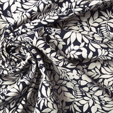 Poplin Viscose Listy Navy Blue