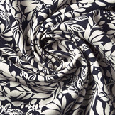 Poplin Viscose Listy Navy Blue
