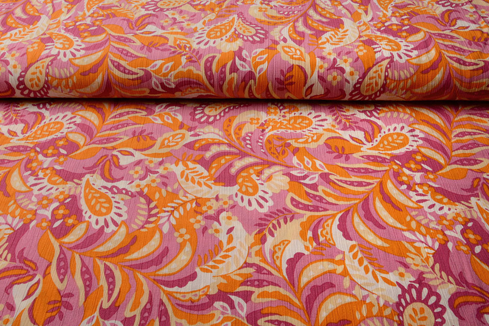 Viscose Crepe Moby Oranje Roze