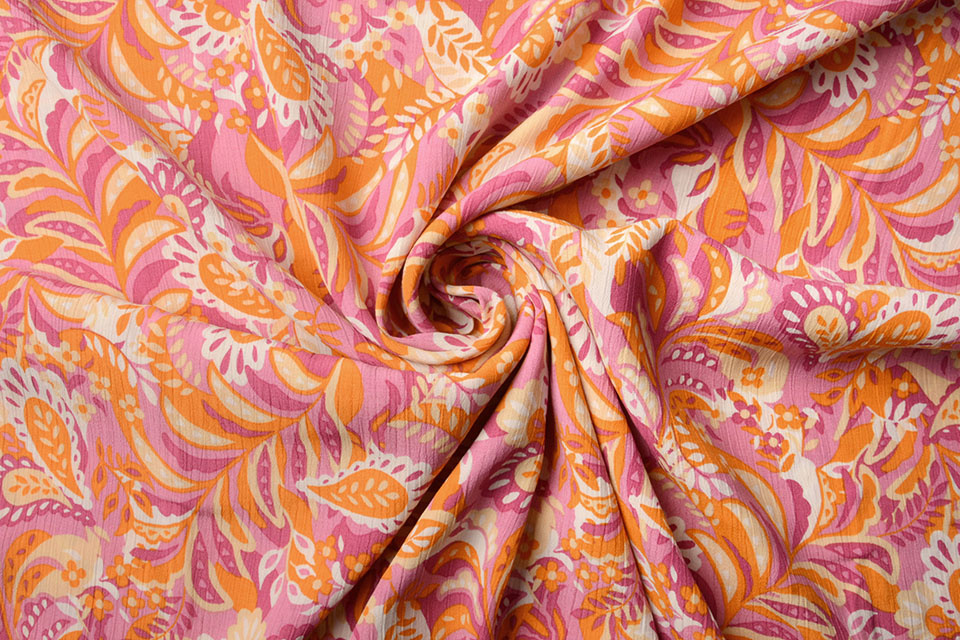 Viscose Crepe Moby Oranje Roze