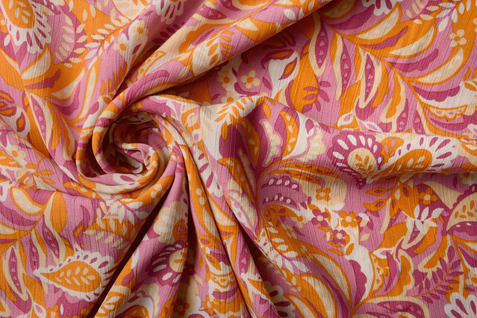 Viscose Crepe Moby Oranje Roze