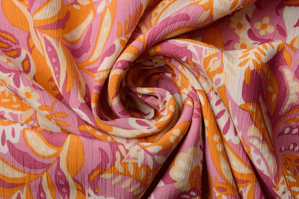 Viscose Crepe Moby Oranje Roze