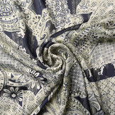 Chiffon Satin Lurex Perhiasan Navy Blue