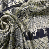 Chiffon Satin Lurex Perhiasan Marine Blau