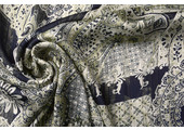 Chiffon Satin Lurex Perhiasan Navy Blue