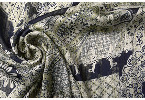 Chiffon Satin Lurex Perhiasan Marine Blauw