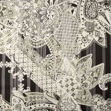 Chiffon Satin Lurex Perhiasan Zwart