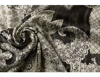 Chiffon Satin Lurex Perhiasan Black