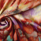 Chiffon Satin Lurex Kalawai Red