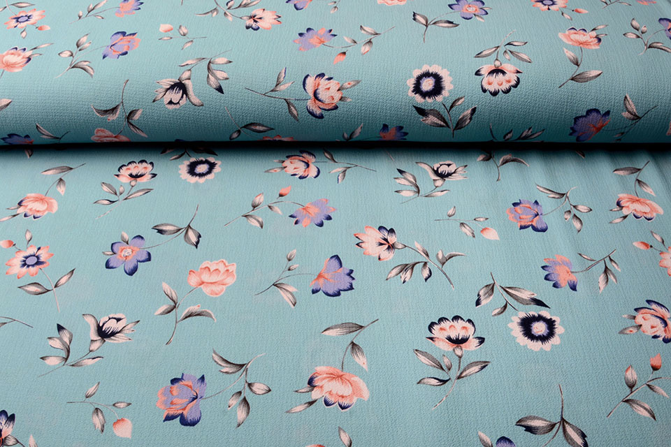 Crepe Bedrukt Linde Jeans