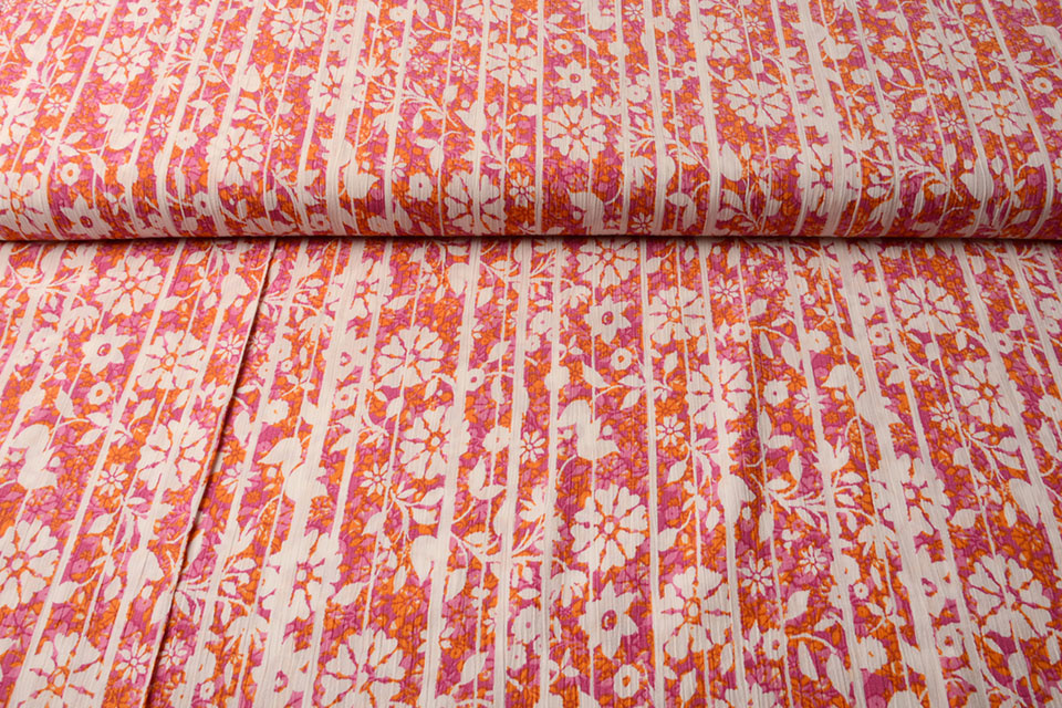 Viscose Crepe Blitz Roze Oranje