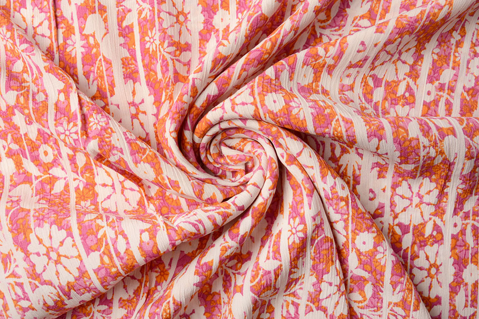 Viscose Crepe Blitz Roze Oranje