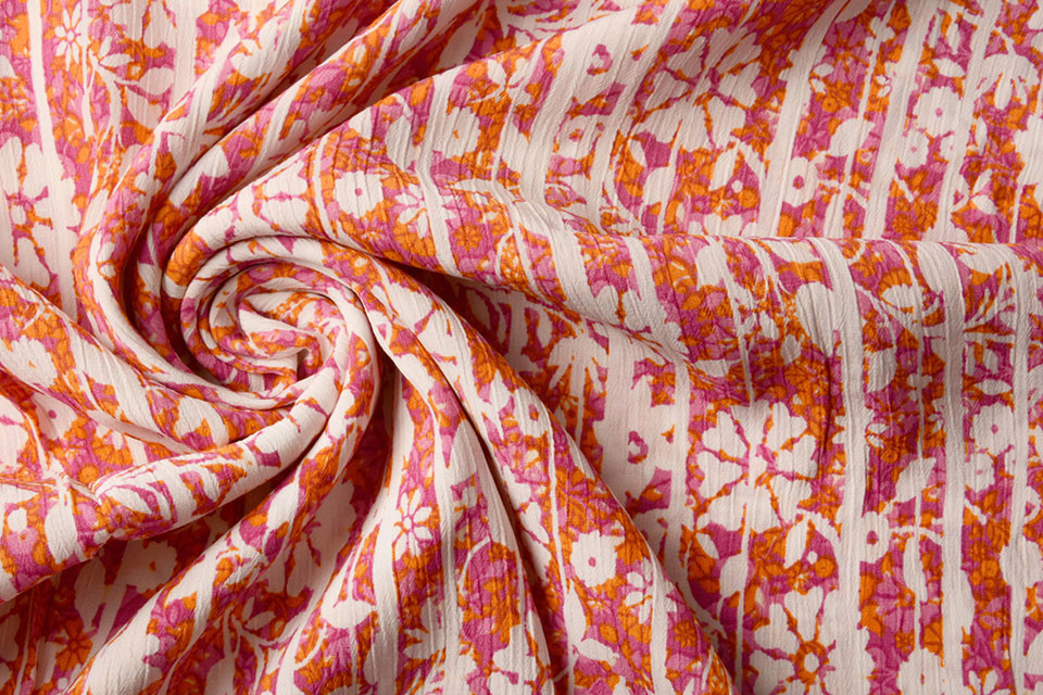 Viscose Crepe Blitz Roze Oranje