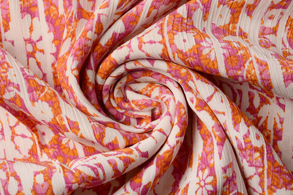 Viscose Crepe Blitz Roze Oranje