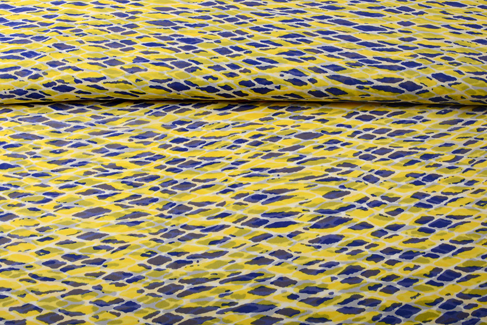 Chiffon Kasa Geel Blauw