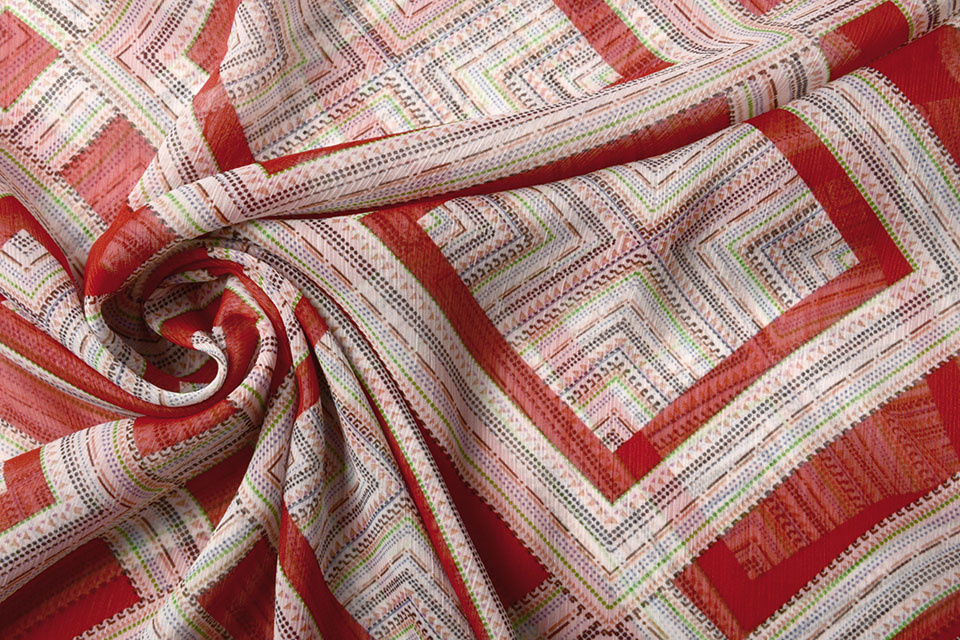 Crêpe Chiffon Layini Rood