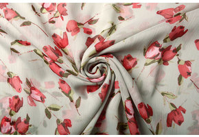 Crêpe Chiffon Rosati Rozen Grijs-Groen