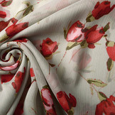 Crêpe Chiffon Rosati Rose Grau-Grün