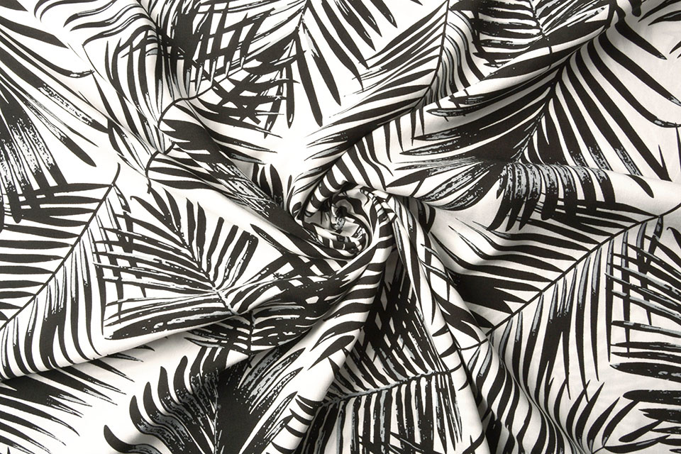 100% Viscose Papuro Zwart Wit