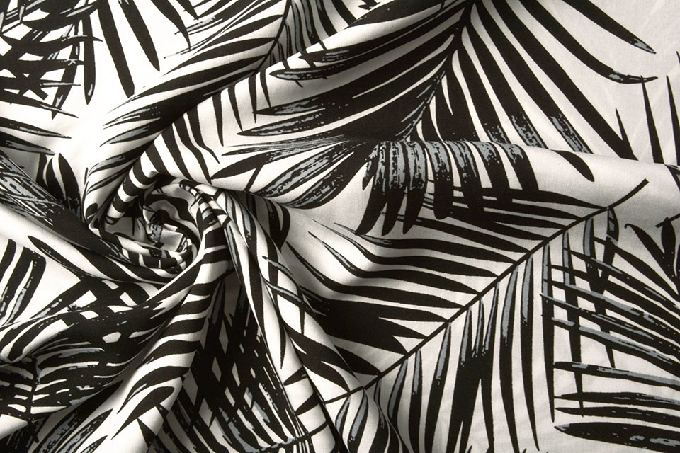 100% Viscose Papuro Zwart Wit