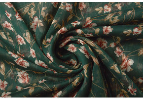 Crêpe Chiffon Kijani Flaschengrün