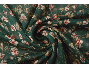 Crêpe Chiffon Kijani Flaschengrün