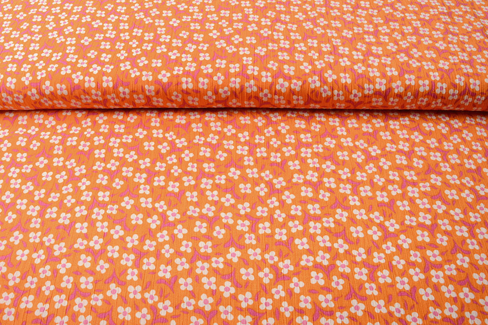 Viscose Crepe Izora Oranje Roze