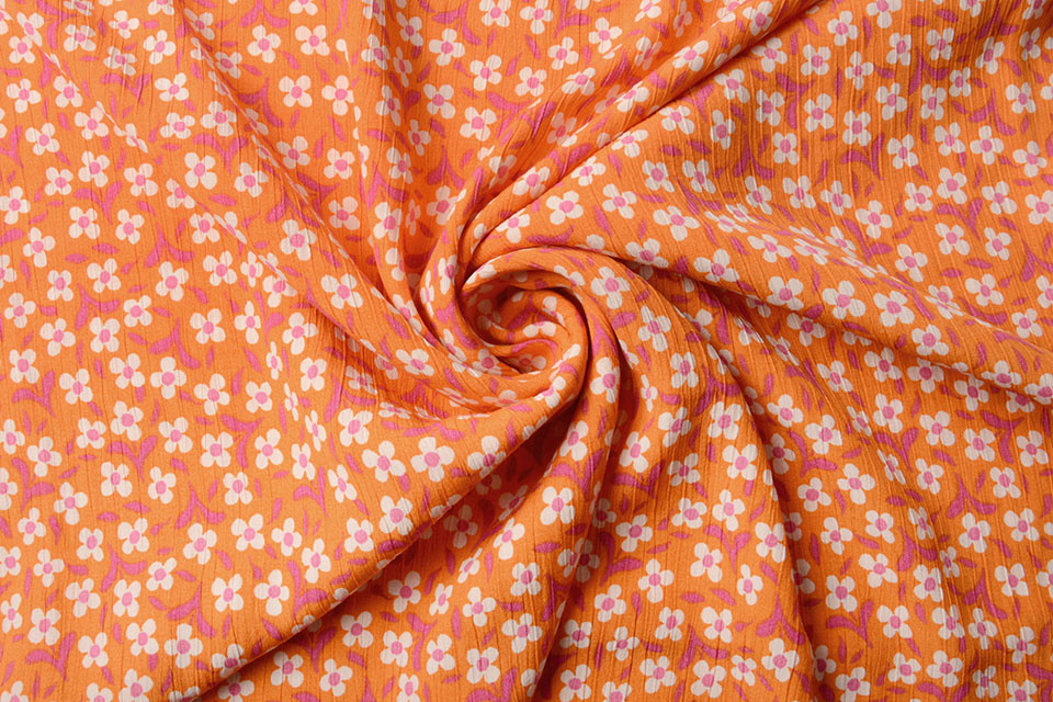 Viscose Crepe Izora Oranje Roze