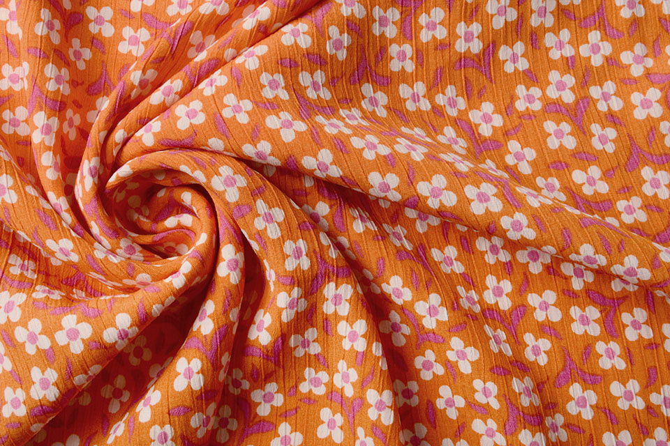Viscose Crepe Izora Oranje Roze
