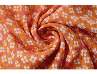 Viscose Crepe Izora Oranje Roze
