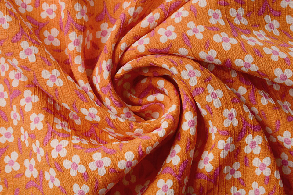Viscose Crepe Izora Oranje Roze