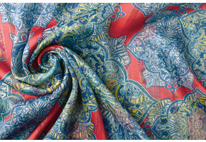 Chiffon Satin Lurex Timur Rot