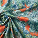 Chiffon Satin Lurex Timur Orange