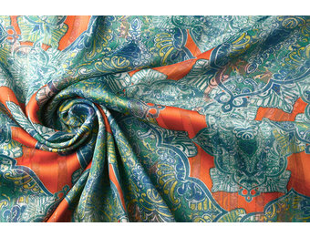 Chiffon Satin Lurex Timur Orange