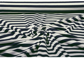 Viscose Jersey Bride Stripes Navy Off-White