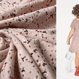 Katoen Jersey Broderie Bloemen Poeder Roze