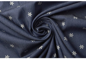 Bedruckte Jeans Puck Dunkelblau