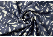 Printed Jeans Feather Dark Blue