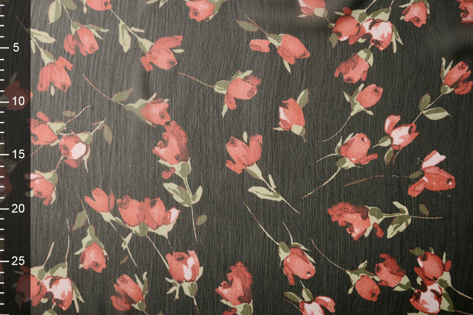 Crêpe Chiffon Rosati Rozen Zwart