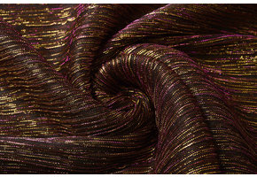 Lurex Pleated Cyclamen Gold