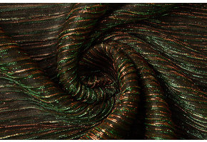 Lurex Pleated Green Red