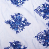 Mesh Embroidered Noor Royal Blue