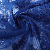 Mesh Embroidered Noor Royal Blue