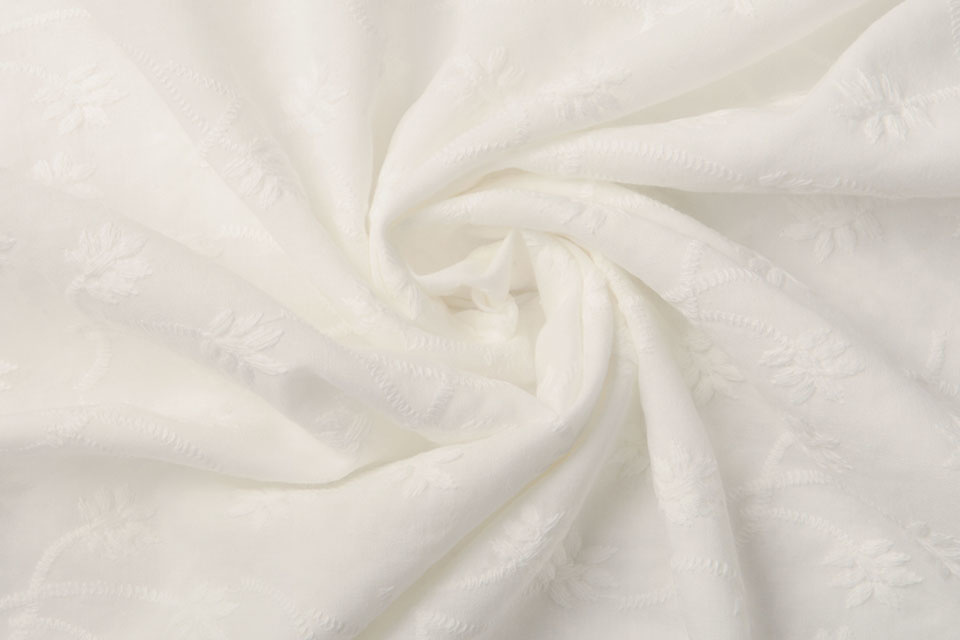 Stickerei Baumwoll Sofia Creme