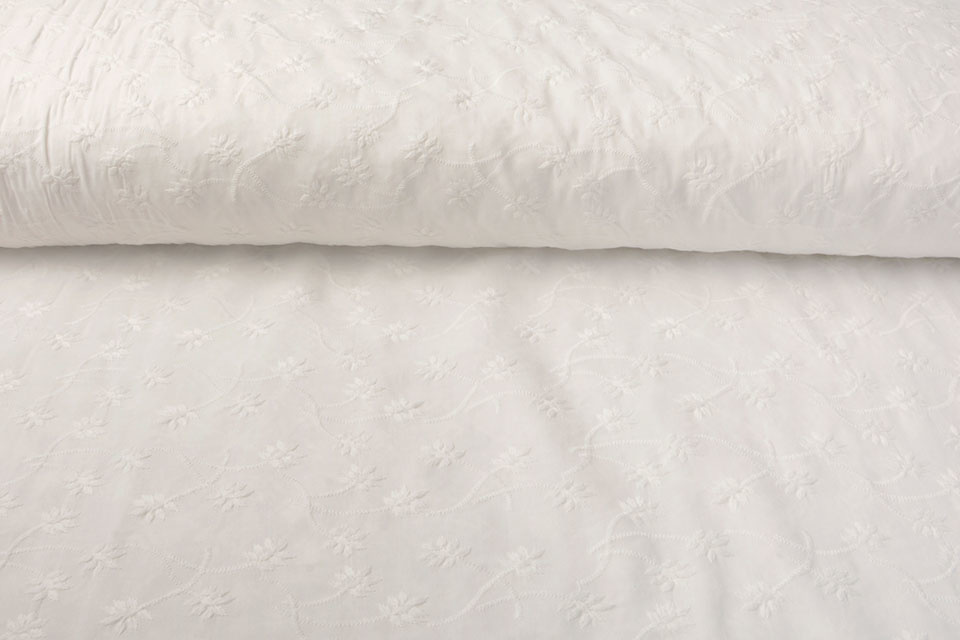Stickerei Baumwoll Sofia Creme