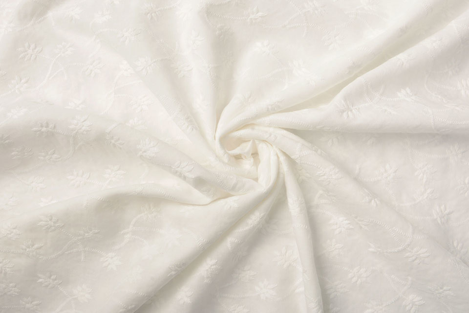 Stickerei Baumwoll Sofia Creme