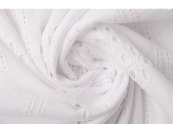 Stickerei Baumwoll Lena Weiß